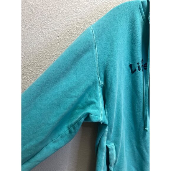Life Is Good Womens Full Zip Hoodie Jacket Turquoise Size L 100% Cotton With Fle - Picture 8 of 9